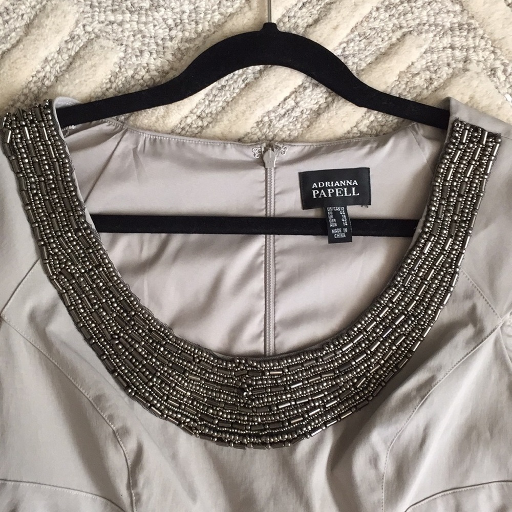 Adriana Papell gray cocktail dress- never worn - Picture 3 of 6